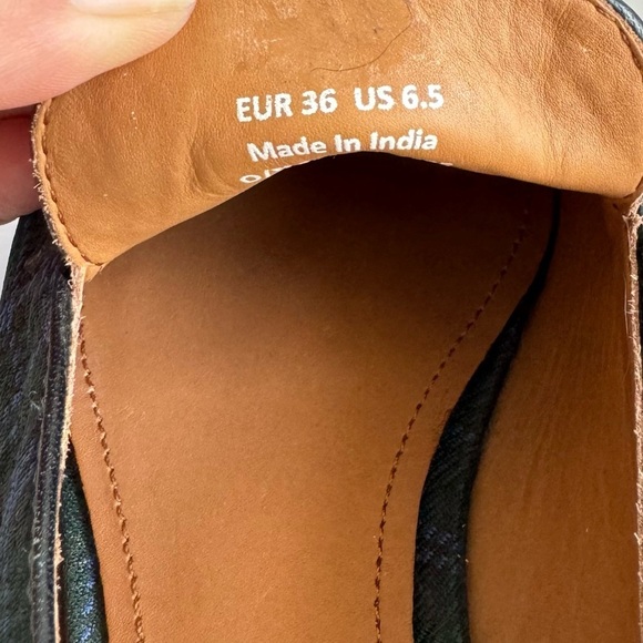 & Other Stories Plaid Loafers Equestrian Buckle Preppy Old Money Womens 6.5 - Picture 9 of 10